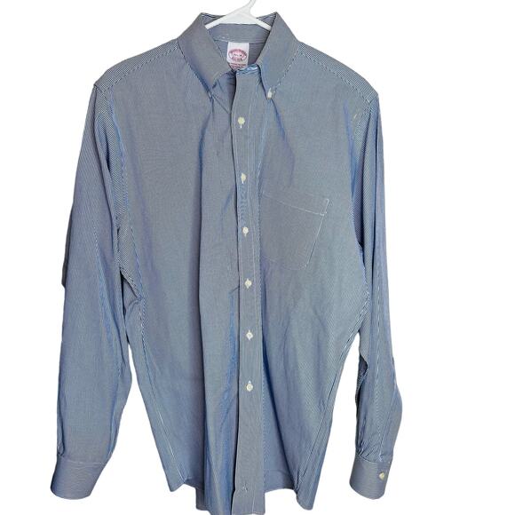 2 Brooks Brothers Original Polo Dress Shirt 15.5 Mens Button Up Blue Preppy Work - Picture 4 of 10